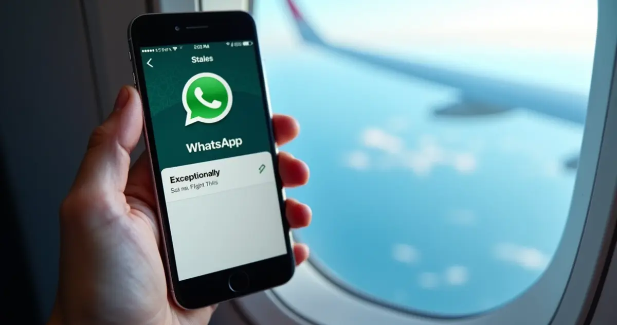 Notificação de alerta de passagem aérea em tela de smartphone