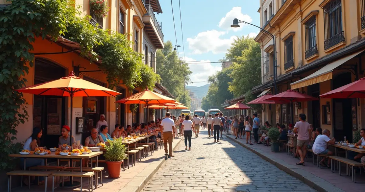 Mercado e centro urbano de Belo Horizonte em dia claro