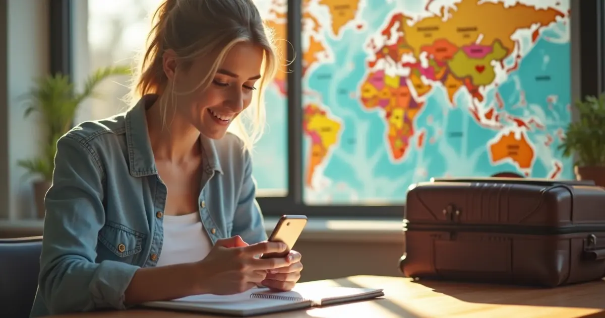Mulher compara voos no notebook usando aplicativos de passagens