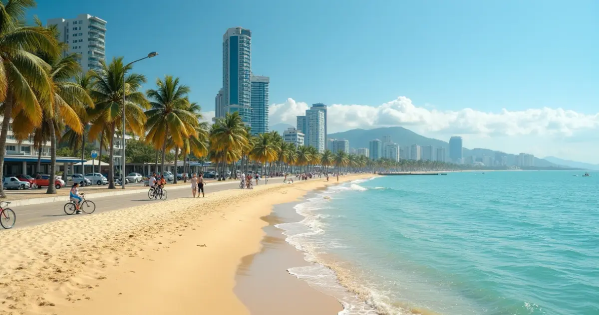 Orla de João Pessoa com praia urbana e mar claro