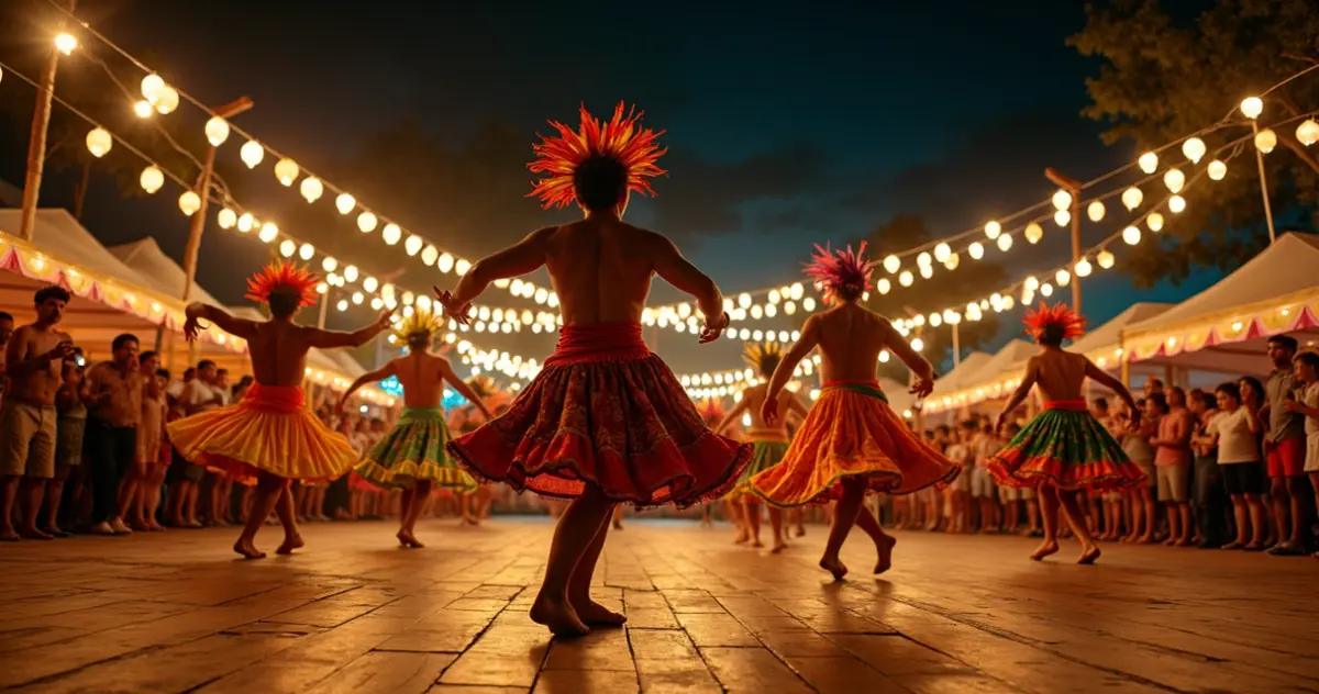 Quadrilha dançando em Mossoró durante as festas juninas