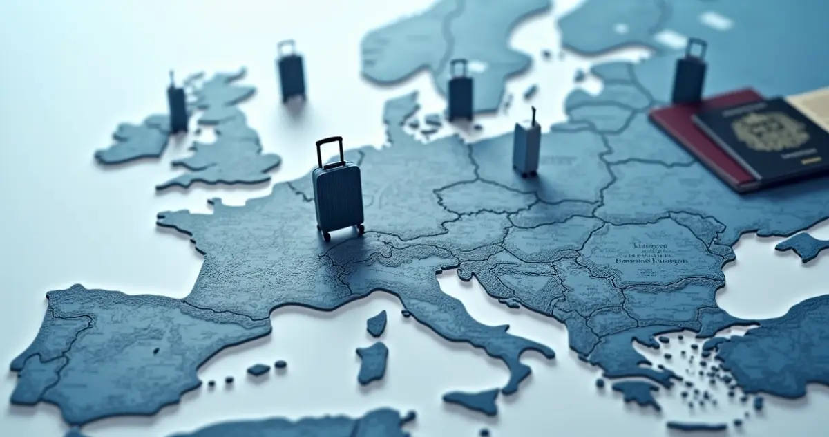 Mapa de voos multidestino entre cidades europeias integrando Lisboa, Paris e Roma